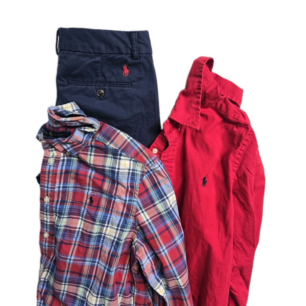 Polo Ralph Lauren Boys  Chino Pants Button Up Shirt  XL 18-20 Preppy  Lot Of 3